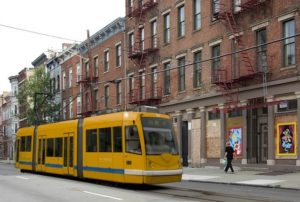 Cincinnati - Modern Streetcar on Race Street from an artists rendering