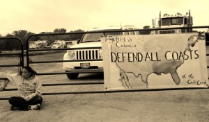 Cherri Foytlin - Locked to KXL Gate - Tar Sands Blockade Keystone XL Blockade in Texas