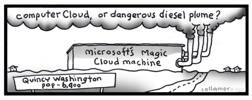 Microsoft Cloud Factory, massive energy consumption and polluting