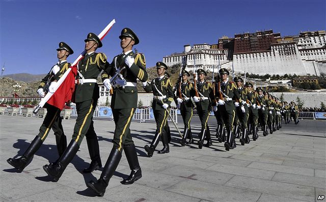 Chinese March at Potala - Lhasa Tibet - AP China, theme park, tourism, Tibet