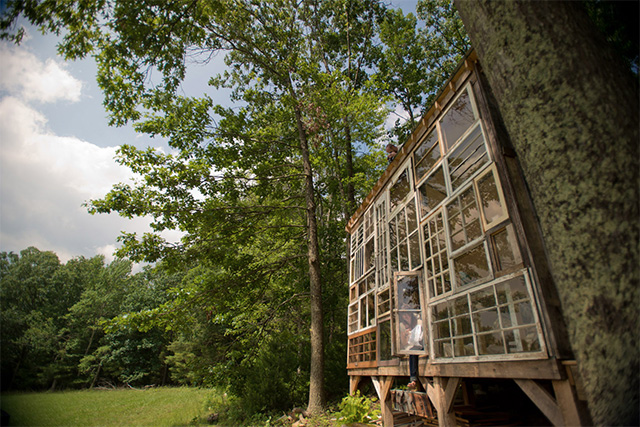 recycled windows, green building, tiny house