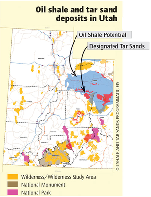 Utah, oil shale, Green River formation, tar sands