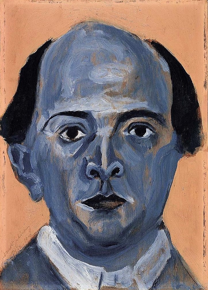 Arnold Schoenberg blue self portrait